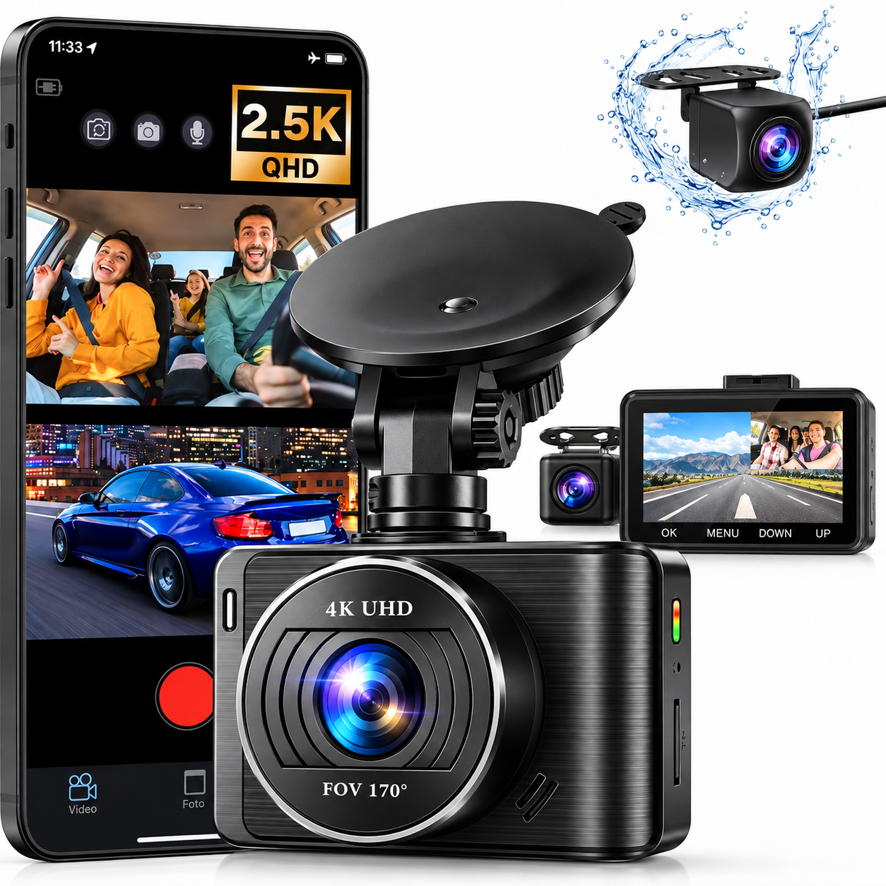 4K Dashcam 3,9 Bildschirm von Heimwert