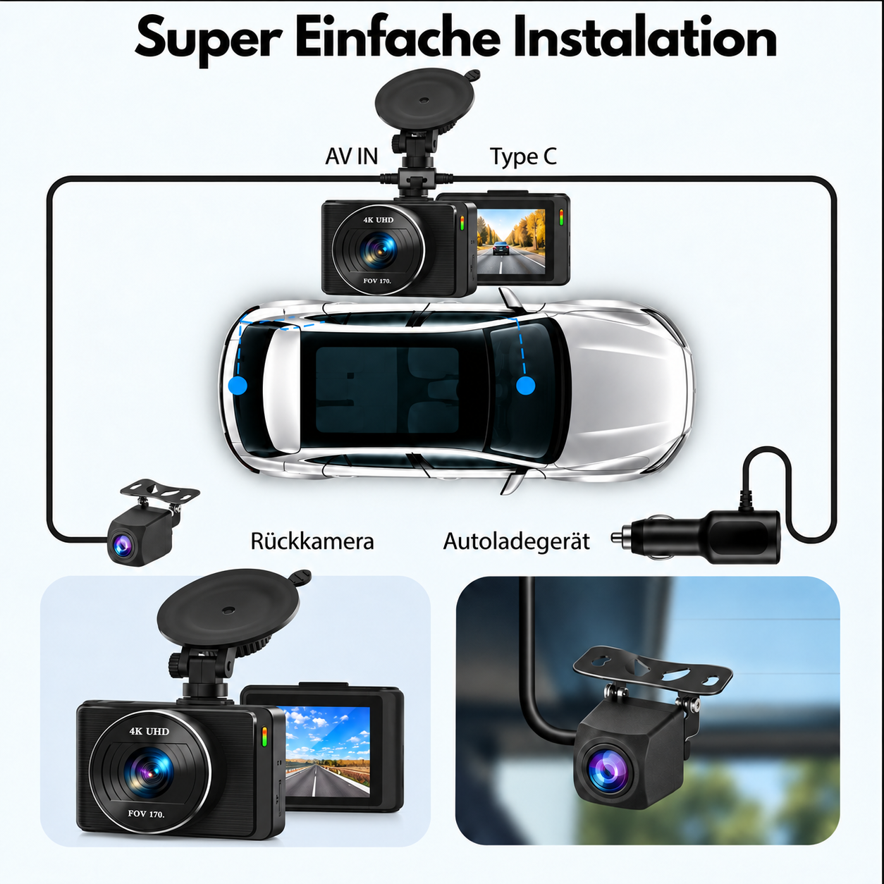 4K Dashcam 3,9 Bildschirm von Heimwert