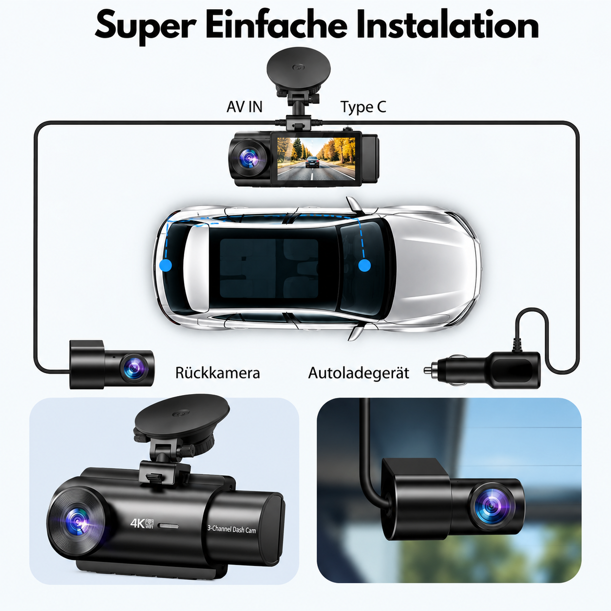 4K Dashcam-3,9 Bildschirm von Heimwert