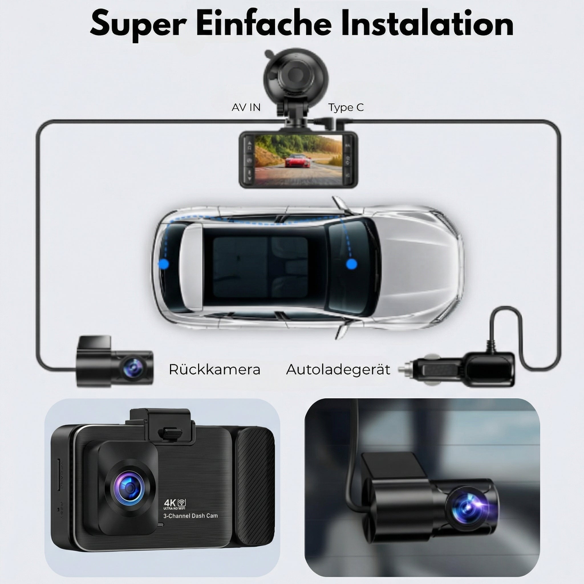 4K Dashcam mit 3,9 Bildschirm von Heimwert
